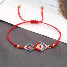 Strand Miyuki Rice Bead Woven Small Bracelet Female Creative Handmade Geometric Colour Matching Beaded Ethnic Hand Rope Boho