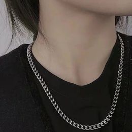 Punk Silver Colour Alloy Metal Chain Necklace for Women Charms Simple Style Choker Hip-Hop Jewellery Gift Collar
