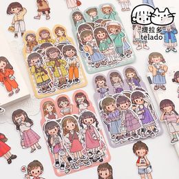 Gift Wrap Telado Cute 4 Seasons Girl Stickers Happy Planner Accessories Scrapbooking Material Computer Journaling DIY Hobby Craft
