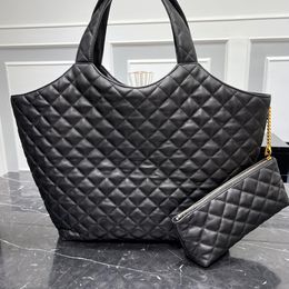 10A Top Tier Mirror Quality Maxi Shopping Bag Real Leather Lambskin Quilted Tote Designer Women Black Purse Shoulder Gold Chain Bags Faldable Clutch Totes