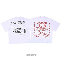 2023 Designer Kanyes Classic Mens T-shirts Peace Dove mens womens Fashion High Street tshirts printing cloth Make craft Short Sleeve S-XL7SU0