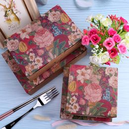 Other Event Party Supplies 10pcs/pack Retro oil painting Cookies boxes Portable Gift Box DIY Paper Boxes Cake Candy Party gift boxes 230321