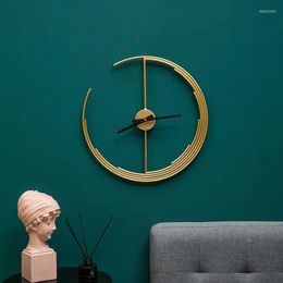 Wall Clocks Fashion Simple Clock Modern Design Creative Chinese Metal Nordic Mechanism Living Room Horloge Home Decoration