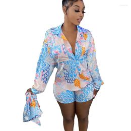 Ethnic Clothing Dashiki African Shorts Sets Shirt High Waist Mujer Matching Outfit Y2K Africa Summer Two Piece Set Women