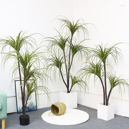 Decorative Flowers Artificial Plants Seeds Fake Plant Stand Tree Floor Bonsai Simulation Large Pot Interior Decoration Dracaena Potted