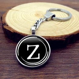 Keychains Stainless Steel DIY A-Z 26 English Alphabet Keychain Men Car Keyring Accessories Simple Bag Key Clip Jewelry For Girls Chain