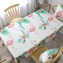 Table Cloth Sugan Life Flamingo Cactus Cover Polyester Tablecloth Coffee Home Decor Furniture Dustproof Background