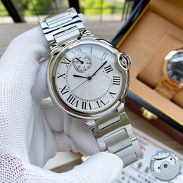 Four needles mens automatic mechanical watches full stainless steel And leather strap wristwatches Top luxury Brand watch balloon montre de luxe CART