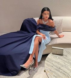 Party Dresses Elegant Satin Robe De Off Shoulder Short Sleeves Evening Gown Sheath Custom Made Formal Dress Simple Prom 230320