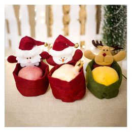 Christmas Decorations Cute Santa Claus Snowman Candy Gift Bags Cookie Packaging Party Handbag Merry Storage Package