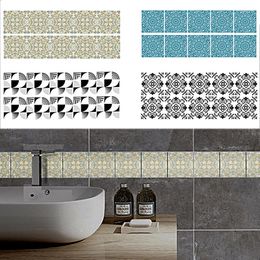 Wall Stickers Waterproof Tile Sticker Kitchen Bathroom Self Adhesive Art Diagonal Floor Home Decoration