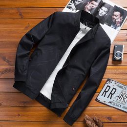 Men's Jackets Men's Jacket Spring And Autumn Slim Fit Solid Color Teenager Plus Size Coats Mens