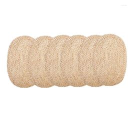 Table Mats 6 Pack Corn Straw Woven Placemats & Oval Natural Grass Weave For Coasters Pans Kitchen