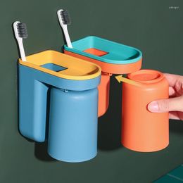 Bath Accessory Set Toothbrush Holder No Punching Gargle Cup Wall-mounted Toilet Storage Box Environment-Friendly Materials Bathroom