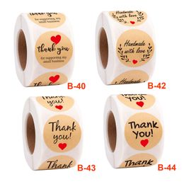 500pcs/roll 1 inch Thank You Stickers For Envelope Sealing Labels Stationery Supplies Handmade Wedding Gift Decoration Sticker 1998