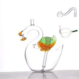 Mini Glass Dab Rigs oil burner bong 10mm Glass Hookah Smoking water Bong with male glass oil burner pipe and hose