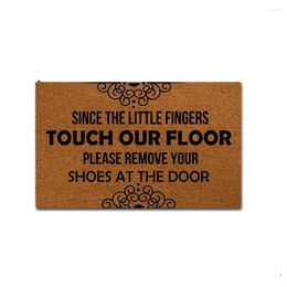 Carpets Door Mat Indoor/Outdoor Rubber Since Little Fingers Touch Our Floors Please Remove Your Shoes At The