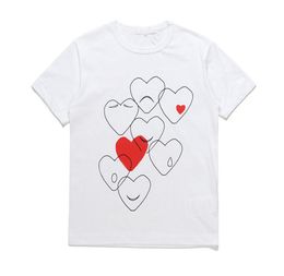 Maglietta del famoso designer Red Love Hear tees moda donna da uomo gioca coppia tshirt casual t-shirt estate manica corta streetwear hip-hop top ricamo abbigliamento # C010