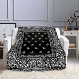 Blanket Bohemian Style Boho Bandana Pattern Sofa for Beds Super Soft Warm Cover Flannel Throw 230321