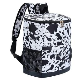 Ice PacksIsothermic Bags Large Capacity Backpack Cooler Tote Personalized Cow Print Waterproof Backpacks Outdoor Picnic Thermal Insulated Bag 230321