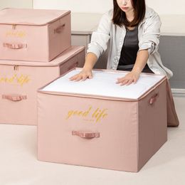 Storage Boxes Bins Foldable Clothes Storage Box Tribute Satin Wardrobe Underwear Bras Organiser Large Capacity Quilt Storage Container Camping Box 230321
