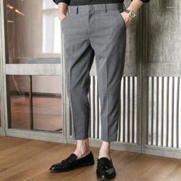 Men's Pants 2023 Men Spring And Summer Korean Casual Slim Fit Three Colour Fashion Black Grey White Men's