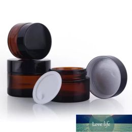 Upmarket Cosmetic Packaging Container Screw Cap 20g Amber Glass Cream Jar Cosmetic Sample Jar Eye shadow Pot Amber Glass Bottle Can
