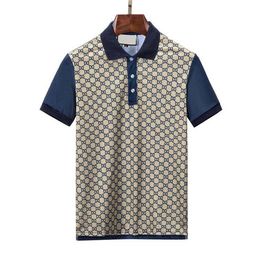 2023 Spring Luxury Itália Men T-shirt Designer Polo Camisas High Street Bordado Pequeno Horavo Roupas de Impressão da Marca Polo Camisa M-Xxxl AAA