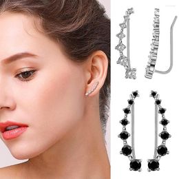 Backs Earrings 1 Pair Fashion 7 Color Crystals Cuff For Women Girls Cubic Zirconia Hypoallergenic Ear Cuffs Hoop Jewelry Gift