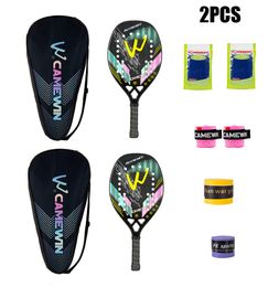 Tennis Rackets 2 PCS Racket Beach Tennis Original Beach Tennis Rackets Paddle Soft EVA Face Raqueta With Bags Unisex Equipment Padel Spot Goods 230320
