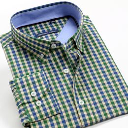 Men's Casual Shirts Fall Plus size long sleeve plaid shirt 8XL 9XL 10XL 11XL 12XL Men's 100% cotton shirt Brand clothing 230321