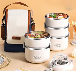 Lunch Boxes Warm lunch box Multilayer super long insulated bucket Office Student stainless steel Microwave oven heating 230321