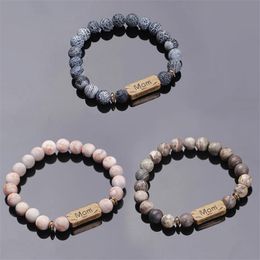 Strand Beaded Strands Charm Natural Stone Mom Bracelet For Mother Father Gift Pulseira Stretch Beads Chakra Bracelets Men Women Yoga Jewellery