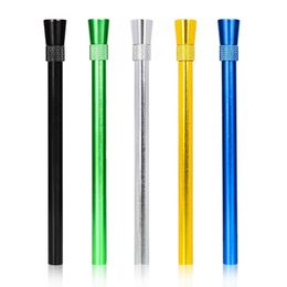 Colorful Smoking Aluminium Portable Dry Herb Tobacco Preroll Horn Cigarette Holder Waterpipe Filter Bong Down Stem DownStem Bowl Hookah Shisha DHL