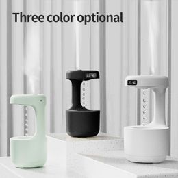 Other Home Garden 800ML Anti Gravity USB Air Humidifier Ultrasonic Purifier Levitating Water Drops Mist Maker Fogger Perfume LED Display Light 230320