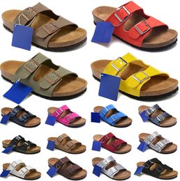 Sandals birks Arizona Slides Men Women Slippers Birko-Flor Nubuck Leather Suede Clogs Mocha Black White Grey Beach Shoes Fashion trend 96ess