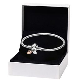 Fallen leaves Clasp Charm Bracelet for Pandora 925 Sterling Silver Snake Chain Bracelets for Women Girlfriend Gift Hand chain designer Jewelry with Original Box