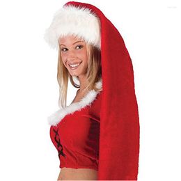 Christmas Decorations Party Santa Claus Long Hat Velvet Red White Cap Costume Xmas Adult Children Style Hats Supplies