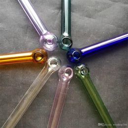 Colour straight head pot bongs accessories Unique Oil Burner Glass Bongs Pipes Water Pipes Glass Pipe Oil Rigs Smoking with Dropper
