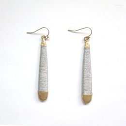 Dangle Earrings Handmade Gold Silver Color Wire Line Wrapped Metal Zinc Alloy Drop Long Spindly Statement Jewelry