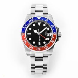 Новые мужские черные голубые GMT ​​Watch Ceramic Bezel.