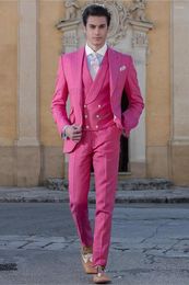 Men's Suits Customize Groom Tuxedos Pink Men's Suit Jacket Blazers Halloween Costume Elegant For Luxury Man Suit's Wedding 224