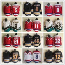 8 Alex Ovechkin Movie Vintage Hockey Jersey Retro CCM Embroidery 68 Jaromir Jagr 5 Rod Langway 11 Mike Gartner 21 Dennis Maruk 32 Dale Hunter 12 Jeff Friesen Jerseys