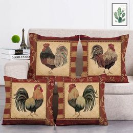 Pillow Colorful Painting Cock Rooster S Pillows Covers Fashion Decorative Car Sofa Linen Cotton Cover Case T265