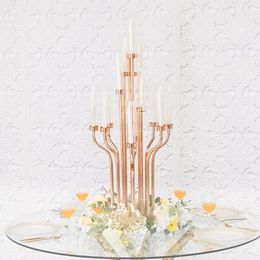 decoration Fancy Golden Iron Hot Selling PEPKUNAS New Tall Wedding Centrepieces imake687