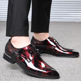 Dress Shoes 2023 Summer Lace Up Men's Leather Casual Business Mens Formal Trend All-match Shiny Pointed Toe Big Size 50