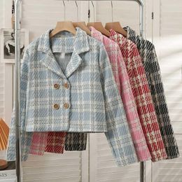 Women's Jackets 2023 Autumn And Winter Jacket Korean Version Casual Short Plaid Retro Casaco Jaqueta Feminina