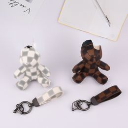 Cute Men and Women Car Key Ring Presbyopic Metal & Leather Couple Gift Key Accessories