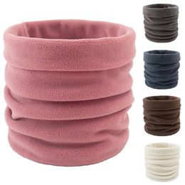 Scarves 2023 Warm Fleece Scarf Solid Colour Cashmere Winter Outdoor Snood Women Men Plush Thick Circle Neck Scarfs Ring