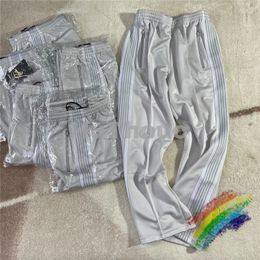 Women's Pants s White Stripe Needles Sweatpants Men Women High Quality Embroidered Butterfly Track 230321